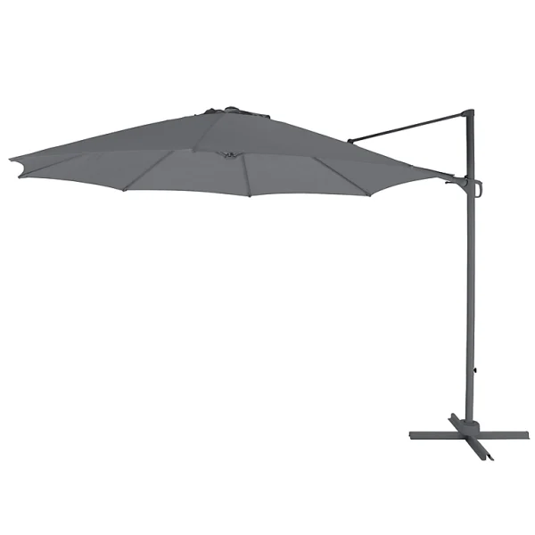 Castorama Parasol Déporté GoodHome Mallorca Gris ø350 Cm à prix très bas 1