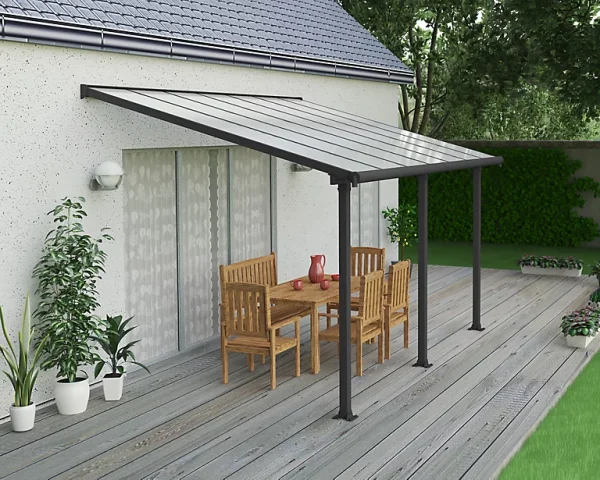 se précipiter pour acheter Castorama Pergola Adossée Olympia 3 X 4,25m Gris 1