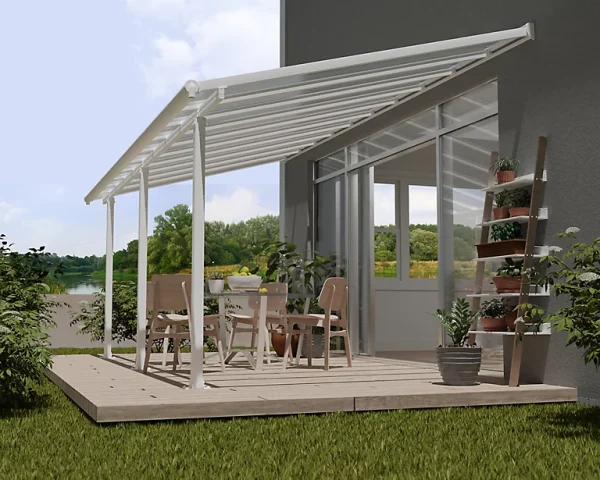 Castorama Pergola Adossée Olympia 3 X 6,10m Blanc marque pas cher 1