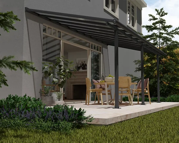 livraison la plus rapide Castorama Pergola Adossée Olympia 3 X 6,10m Gris 1