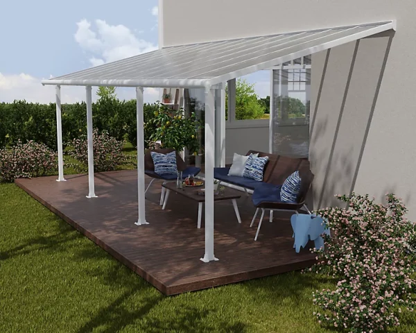 Acheter Castorama Pergola Adossée Olympia 3 X 7,30m Blanc 1