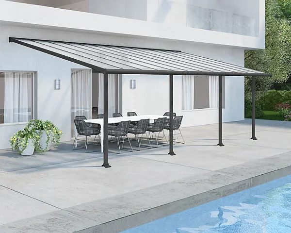 offre spéciale Castorama Pergola Adossée Olympia 3 X 7,30m Gris 1