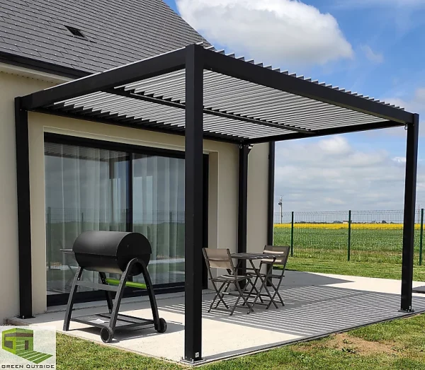 outlet Castorama Pergola Bioclimatique Autoportante Manuelle Aluminium Green Outside Event 4 X 3 M 1