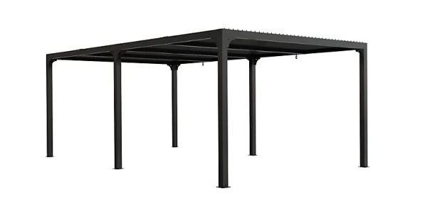 marques de renommée Castorama Pergola Bioclimatique Autoportante Manuelle Aluminium Habrita PER3660BI Gris 3,60 X 5,98 M 1