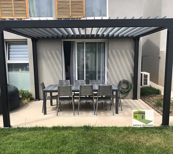 soldes en ligne Castorama Pergola Bioclimatique Autoportante Motorisée Aluminium Green Outside Actual 4 X 3 M 1