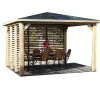 Castorama Pool House Manuel Bois Habrita THB 3535.VV 3,79 X 3,79 M Avec 2 Parois Ventelle outlet soldes 7